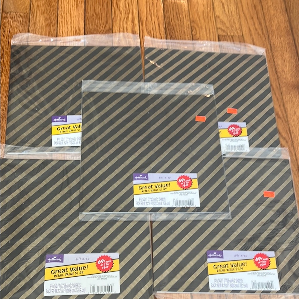 Hallmark Vintage Gift‎ Wrap Sets Wrapping Paper Black Gold Lot Birthday Party 5